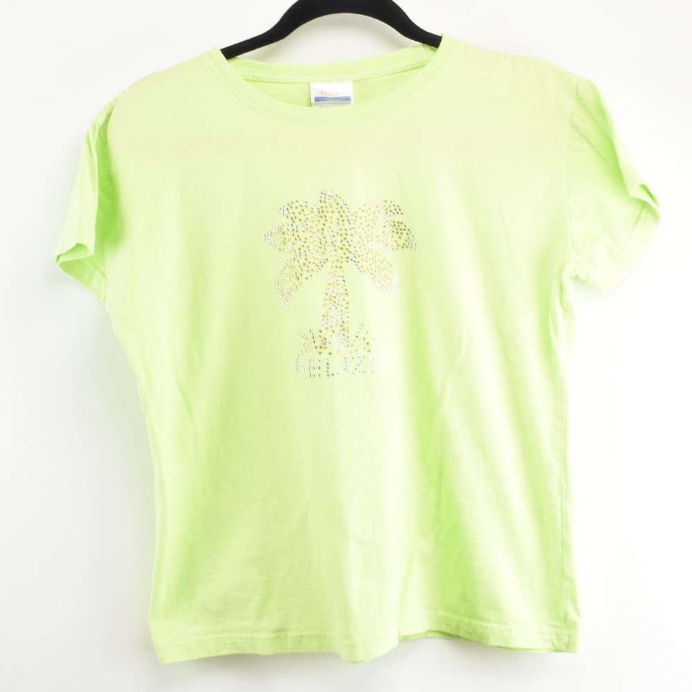 Island Expressions Belize Neon Green T Shirt Large